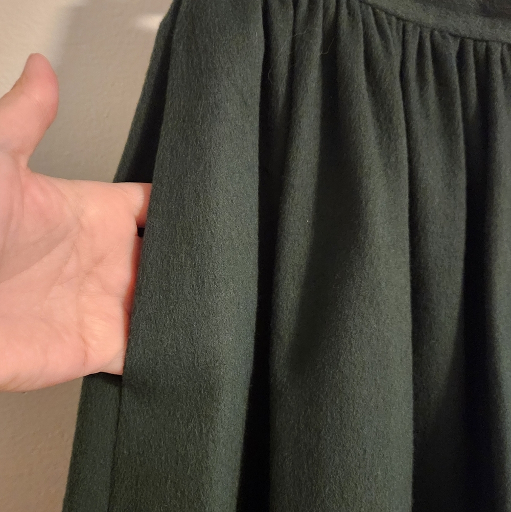 YSL Saint Laurent Rive Gauche Vintage Wool Midi Skirt Green France Sz 38 1970s - Picture 7 of 9